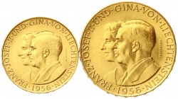 Ausländische Goldmünzen und -medaillen, Liechtenstein, Franz Josef II., 1938-1989
2 Stück: 25 und 50 Franken 1956 zum 50. Geburtstag. 11,29 und 5,65 ...