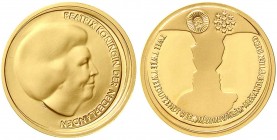Ausländische Goldmünzen und -medaillen, Niederlande, Beatrix, 1980-2013
10 Euro 2002. Hochzeit Maxima und Willem Alexander. 6,72 g. 900/1000. In Orig...