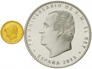 Ausländische Goldmünzen und -medaillen, Spanien, Juan Carlos I., seit 1975
Set mit 20 Euro GOLD und 10 Euro Silber 2013 a.d. 75. Geburtstag von König...