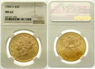 Ausländische Goldmünzen und -medaillen, Vereinigte Staaten von Amerika, Unabhängigkeit, seit 1776
20 Dollars 1904, San Francisco. Coroned Head. 33,44...