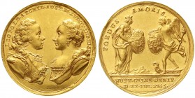 Gold der Habsburger Erblande und Österreichs, Haus Habsburg, Leopold II., 1790-1792
Goldmedaille im Gewicht von 3 1/2 Dukaten 1765, von Anton Wideman...