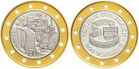 Gold der Habsburger Erblande und Österreichs, Österreich, 2. Republik, seit 1945
500 Schilling Gold/Silber (Bi-Metall) 1995. Österreich als Mitglied ...