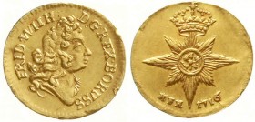 Altdeutsche Goldmünzen und -medaillen, Brandenburg-Preußen, Friedrich Wilhelm I., 1713-1740
1/4 Dukat 1716 (im Stempel geändert aus 1714) HFH, Magdeb...