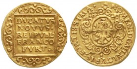 Altdeutsche Goldmünzen und -medaillen, Frankfurt, Stadt
Dukat 1639. 3,36 g. 
vorzüglich, min. wellig