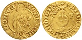 Altdeutsche Goldmünzen und -medaillen, Lüneburg, Stadt
Goldgulden o.J. mit Namen Friedrichs. 3,41 g. 
schön/sehr schön, Kratzer