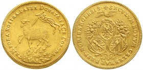 Altdeutsche Goldmünzen und -medaillen, Nürnberg, Stadt
Doppeldukat 1700 (Chronogramm). Lamm Gottes auf Erdkugel/3 Wappen. 6,96 g. 
gutes vorzüglich...