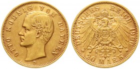 Reichsgoldmünzen, Bayern, Otto, 1886-1913
20 Mark 1900 D. vorzüglich