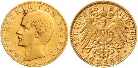Reichsgoldmünzen, Bayern, Otto, 1886-1913
10 Mark 1900 D. sehr schön