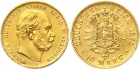 Reichsgoldmünzen, Preußen, Wilhelm I., 1861-1888
10 Mark 1875 A. vorzüglich/Stempelglanz