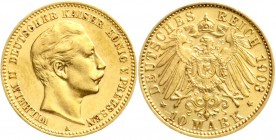 Reichsgoldmünzen, Preußen, Wilhelm II., 1888-1918
10 Mark 1903 A. gutes vorzüglich, kl. Randfehler