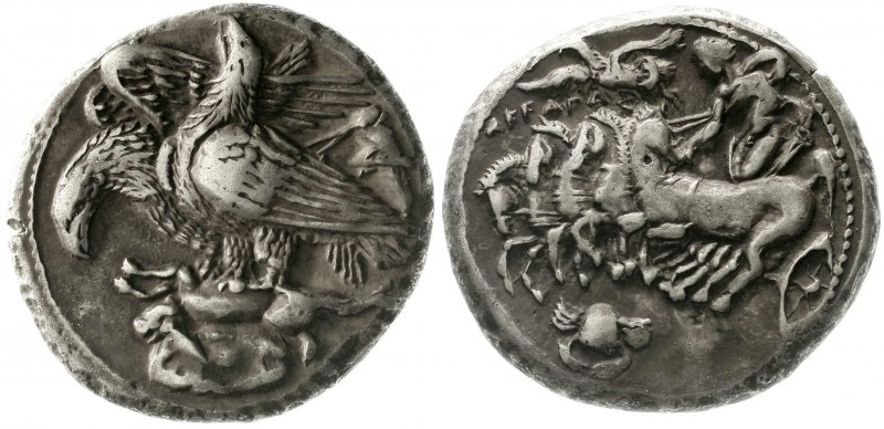 Altgriechische Münzen, Sizilien, Akragas
Gute Juweliersreplik zum Dekadrachmon ...
