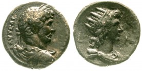 Provinzialrömische Münzen, Ägypten, Alexandria, Hadrian, 117-138
Tetradrachme Jahr 14 = 129/130, Alexandria. Drapiertes, belorb. Brb. r./drapierte So...