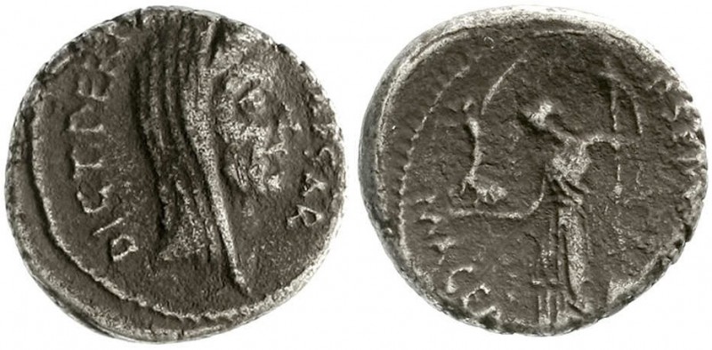 Römische Münzen, Imperatorische Prägungen, C. Julius Caesar, 50/44 v.Chr.
Denar...