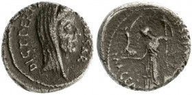 Römische Münzen, Imperatorische Prägungen, C. Julius Caesar, 50/44 v.Chr.
Denar, Februar/März 44 v. Chr. Münzbeamter P. Sepullius Macer. Verschleiert...
