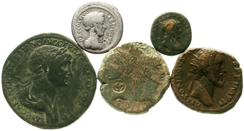 Lots antiker Münzen, Römer, allgemein
5 bessere Münzen: Republik Denar P. Accol...