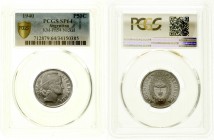 Ausländische Münzen und Medaillen, Argentinien, Republik, seit 1881
PROBE/ESSAI 50 Centavos Nickel 1940. Stempel von Licien Bazor. Im PCGS-Blister mi...