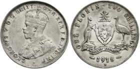Ausländische Münzen und Medaillen, Australien, Georg V., 1910-1936
Florin 1918 M. sehr schön
