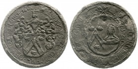 Ausländische Münzen und Medaillen, Belgien-Flandern, Karl II., 1665-1700
Begräbnispfennig 1680 des Ehepaares Jodokus Wouters und Cornelie Hueb... Ble...