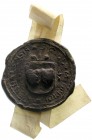 Ausländische Münzen und Medaillen, Belgien-Flandern, Philipp V., 1700-1740
Schwarzes Wachssiegel der Herrschaft Winendal o.J. (um 1700). Wappen mit 2...