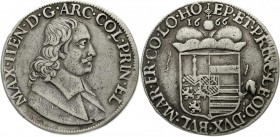 Ausländische Münzen und Medaillen, Belgien-Lüttich, Bistum, Maximilian Heinrich v. Bayern, 1650-1688
Patagon 1666. sehr schön, Stempelfehler