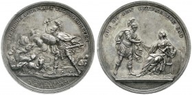 Ausländische Münzen und Medaillen, Dänemark, Christian VII., 1766-1808
Silbermedaille 1801, Kopenhagen. Von Loos, a.d. Sieg vom 2. April. 39 mm, 17,1...