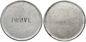 Ausländische Münzen und Medaillen, Dänemark, Frederik IX., 1947-1972
Ungeprägte Ronde o.J.(1960/1964) mit Einschlag "PRØVE", für die 5 Kronen Silberg...