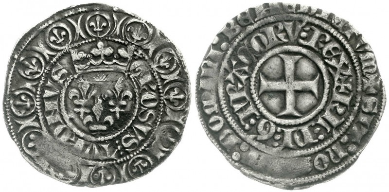 Ausländische Münzen und Medaillen, Frankreich, Karl VI., 1380-1422
Gros au Lis ...