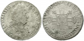 Ausländische Münzen und Medaillen, Frankreich, Ludwig XIV., 1643-1715
1/2 Ecu 1704 A, Paris. schön/sehr schön