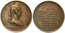 Ausländische Münzen und Medaillen, Frankreich, Ludwig XV., 1715-1774
Bronzemedaille 1729 von Duvivier. Auf das von Paris veranstaltete Festmahl anläs...