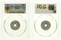 Ausländische Münzen und Medaillen, Frankreich, Dritte Republik, 1870-1940
10 Centimes Nickel 1914. Im PCGS-Blister mit Grading MS67+ (Top Pop). Aufla...