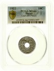 Ausländische Münzen und Medaillen, Frankreich, Dritte Republik, 1870-1940
10 Centimes Cu/Ni 1922 Poissy (Blitz). Im PCGS-Blister mit Grading MS66 (To...