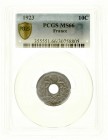 Ausländische Münzen und Medaillen, Frankreich, Dritte Republik, 1870-1940
10 Centimes Cu/Ni 1923. Im PCGS-Blister mit Grading MS66 (Top Pop). 
Stemp...