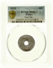 Ausländische Münzen und Medaillen, Frankreich, Dritte Republik, 1870-1940
10 Centimes Cu/Ni 1928. Im PCGS-Blister mit Grading MS67 (Top Pop). 
Stemp...