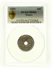 Ausländische Münzen und Medaillen, Frankreich, Dritte Republik, 1870-1940
10 Centimes Cu/Ni 1929. Im PCGS-Blister mit Grading MS66 (Top Pop). 
Stemp...