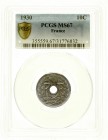Ausländische Münzen und Medaillen, Frankreich, Dritte Republik, 1870-1940
10 Centimes Cu/Ni 1930. Im PCGS-Blister mit Grading MS67 (nur 1 Stück wurde...