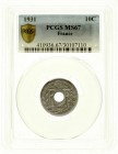 Ausländische Münzen und Medaillen, Frankreich, Dritte Republik, 1870-1940
10 Centimes Cu/Ni 1931. Im PCGS-Blister mit Grading MS67 (nur 3 Stück wurde...