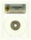 Ausländische Münzen und Medaillen, Frankreich, Dritte Republik, 1870-1940
10 Centimes Nickelbronze 1938. Im PCGS-Blister mit Grading MS67 (nur 2 Stüc...