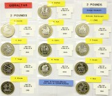 Ausländische Münzen und Medaillen, Gibraltar, Elisabeth II., seit 1952
12 versch. 2 Pounds N-Me/K-N aus 1997 bis 2000. Serie Herkules. 1 X 1997, 3 X ...