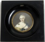 Ausländische Münzen und Medaillen, Großbritannien, George III., 1760-1820
Gouache-Elfenbeinminiatur, wohl 1773 von Bayll. Portrait der Gemahlin (?) d...