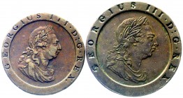Ausländische Münzen und Medaillen, Großbritannien, George III., 1760-1820
2 Stück: Cartwheel Twopence und Penny 1797. sehr schön/vorzüglich und schön...