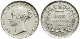 Ausländische Münzen und Medaillen, Großbritannien, Victoria, 1837-1901
Shilling 1838. vorzüglich/Stempelglanz