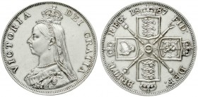 Ausländische Münzen und Medaillen, Großbritannien, Victoria, 1837-1901
Doubleflorin 1887. vorzüglich/Stempelglanz