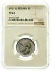 Ausländische Münzen und Medaillen, Großbritannien, George V., 1910-1936
Shilling 1911. Im NGC-Blister mit Grading PF 66. 
Polierte Platte, selten