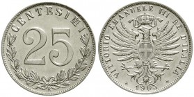 Ausländische Münzen und Medaillen, Italien, Vittorio Emanuele III., 1900-1946
25 Centesimi 1903. vorzüglich