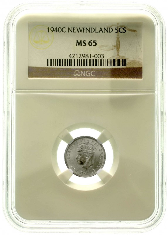 Ausländische Münzen und Medaillen, Kanada-Newfoundland
5 Cents 1940 C. Im NGC-B...