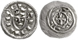 Ausländische Münzen und Medaillen, Ungarn, Koloman, 1095-1116
Denar o.J. Kopf v.v./Schrift um Kreuz. 
vorzüglich
