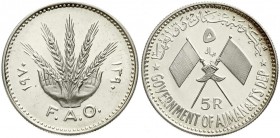 Ausländische Münzen und Medaillen, Vereinigte Arabische Emirate-Ajman, Rashid Bin Humaid al-Naimi, 1928-1981
5 Rials Silber 1970 F.A.O. 
Polierte Pl...