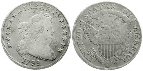 Ausländische Münzen und Medaillen, Vereinigte Staaten von Amerika, Unabhängigkeit, seit 1776
Dollar 1799, draped bust, perfect date, 7 and 6 stars/13...