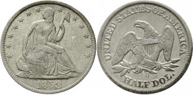Ausländische Münzen und Medaillen, Vereinigte Staaten von Amerika, Unabhängigkeit, seit 1776
1/2 Dollar 1858 O. fast sehr schön
