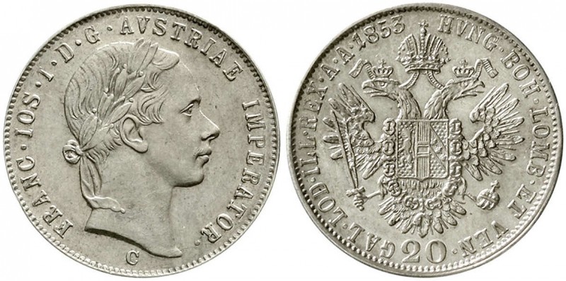 Römisch Deutsches Reich, Haus Habsburg, Franz Joseph I., 1848-1916
20 Kreuzer 1...